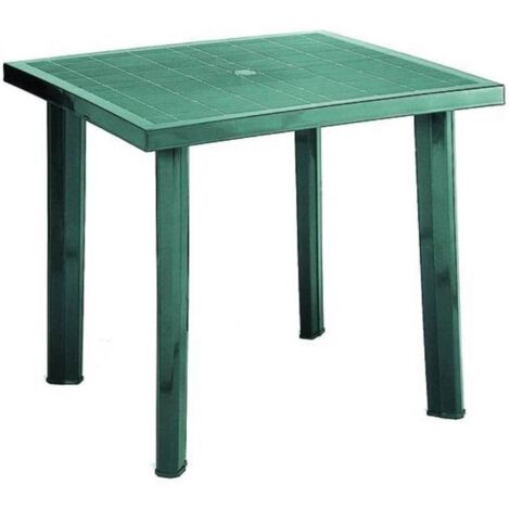 Mesa plastico verde 80x75x72h cm. Escama