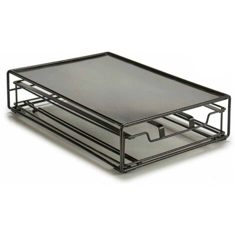 Recipiente Para Almacenamiento De Cápsulas De Café Metal Negro (31 X 21,5 X 7,5 Cm)
