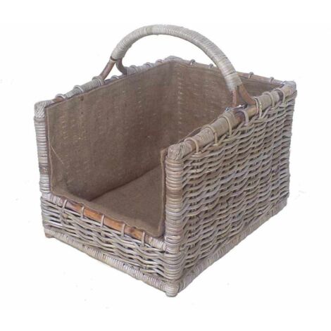 Cesta recta de madera de cloe con forro de yute cm50x38h33-47 (1/3)