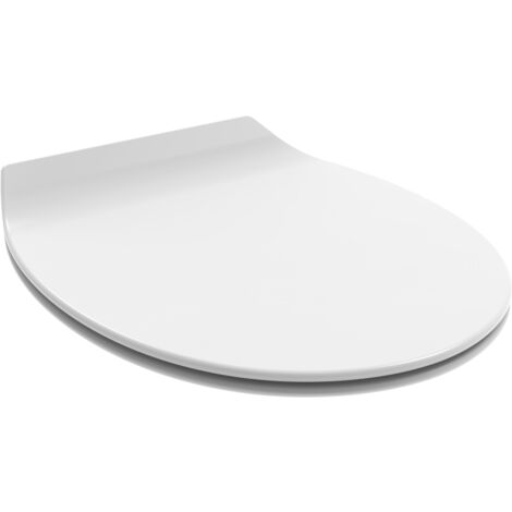 Asiento de inodoro universal con cierre suave blanco (1/5)
