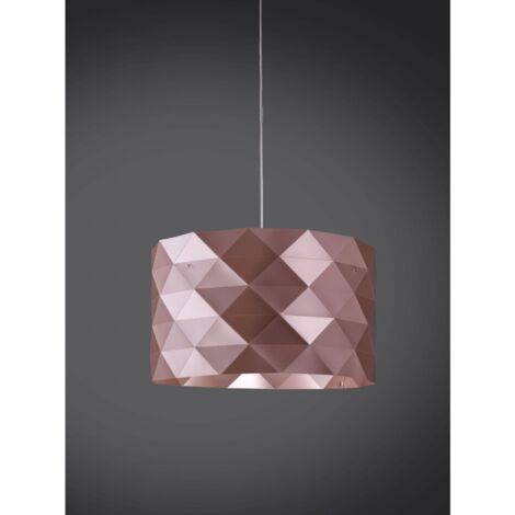 Suspensión 5 Luces Metal Rosa en Metal Cromado Cm. 40x25h