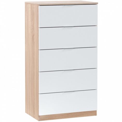 Cómoda cómoda roble blanco cm 60 x 40 x 110 h
