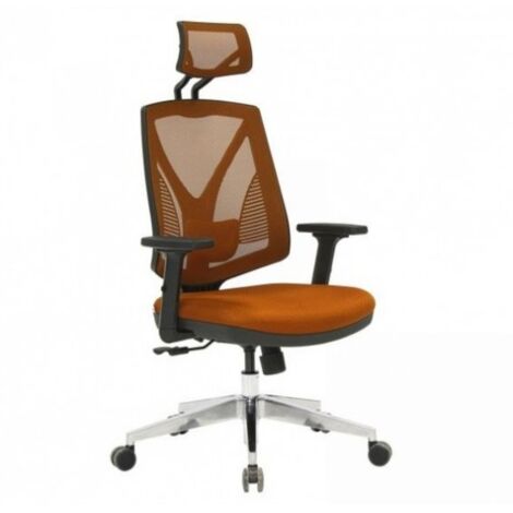 Sillón de oficina regulable con reposabrazos de color cuero y ruedas - Bella (1/4)