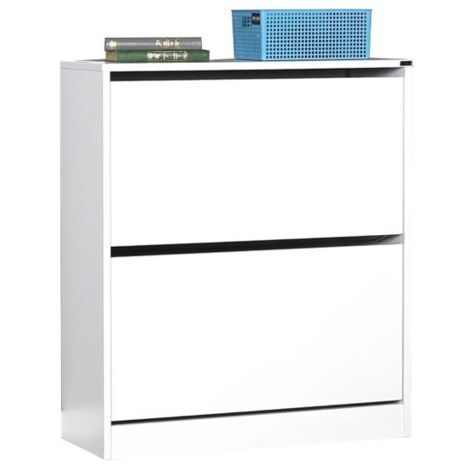 Zapatero con 2 puertas abatibles en blanco brillo 73x26xh.84 cm (SHC520BY1) (1/5)