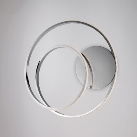 Plafoniera in metallo e alluminio cromo lucido con led integrato H.12 - Ø40