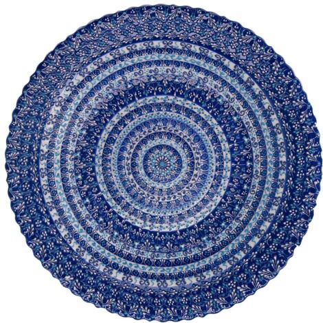Centrotavola cerámica azul redondo ø40x4 cm (1/5)