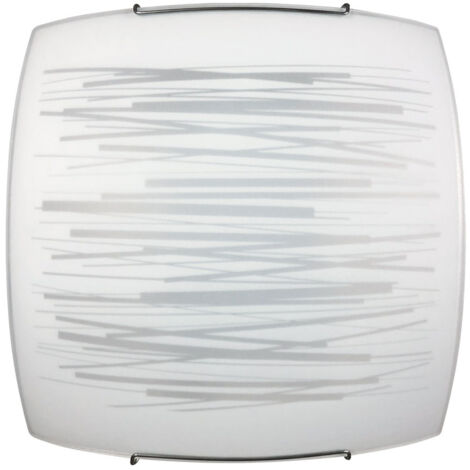 Plafón 2xE27 con Ganchos en Cromo y Cristal, Placa Blanca Decorada. (1/2)