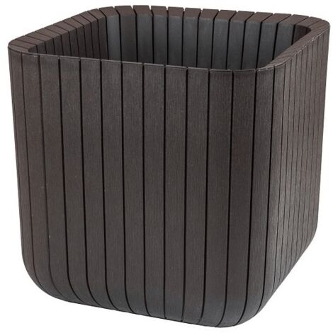 Maceta Cube S De Resina Marrón/Polipropileno