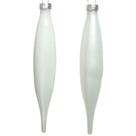 Decoración en vidrio icicle blanco x 6