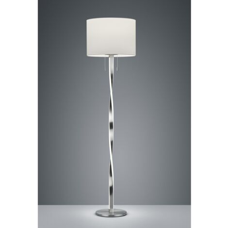 Lámpara de pie moderna Nandor en níquel con pantalla y vástago LED Trio Lighting (1/5)