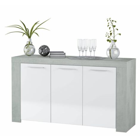 Aparador 3 Puertas Cm. 42 x 144 x 80 gris blanco