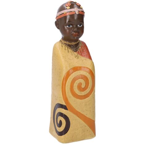 Estatua de cerámica niño áfrica amarillo cm8x8h26,5 (1/5)