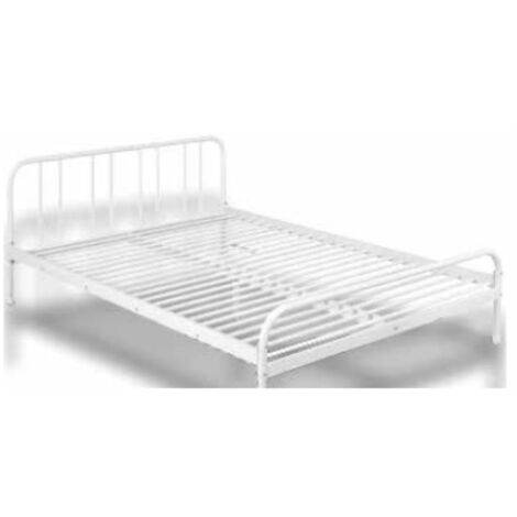 Cama doble Génova de metal blanco (1/5)