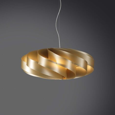 Araña de suspensión FLAT una luz Oro diámetro 50xh22cm