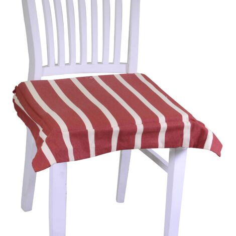 Cojín para silla Pop con rayas crema burdeos, cuadrado cm40x40h4 (1/3)