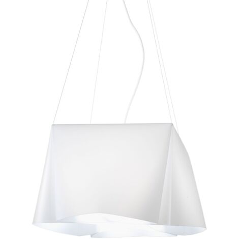 Suspensión 3 Luces Blanca en Metal Cromado Cm. 59x31h (1/2)