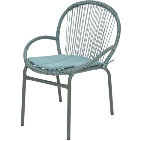 Silla Salento Con Cojín Mimbre Exterior Verde (1/3)