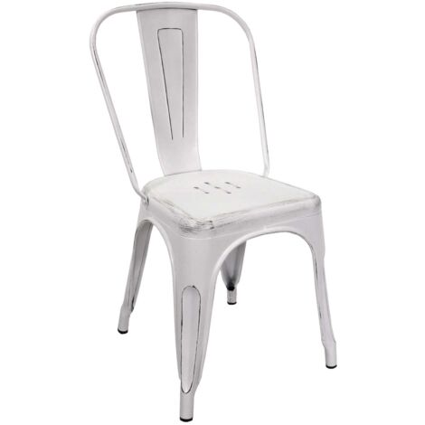 Silla new bristol antigua hierro blanco cm51x43h84 (1/5)
