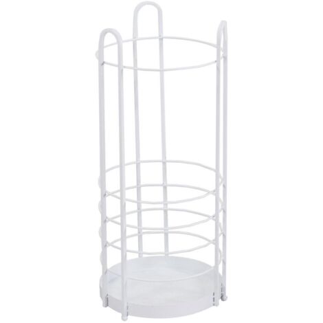 Paragüero redondo de metal blanco cmø26xh60x26