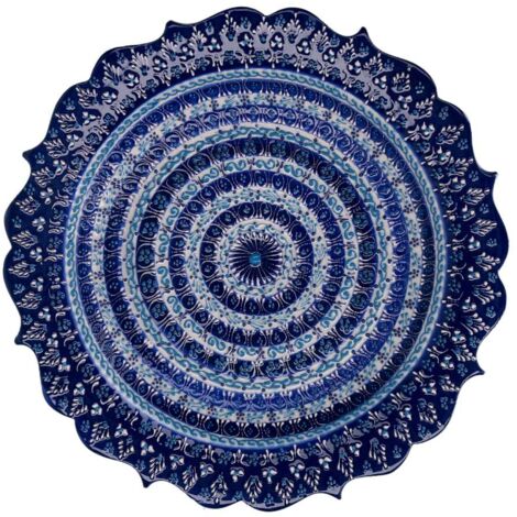 Piatto decorativo cerámica azul ø30x3 cm (1/4)