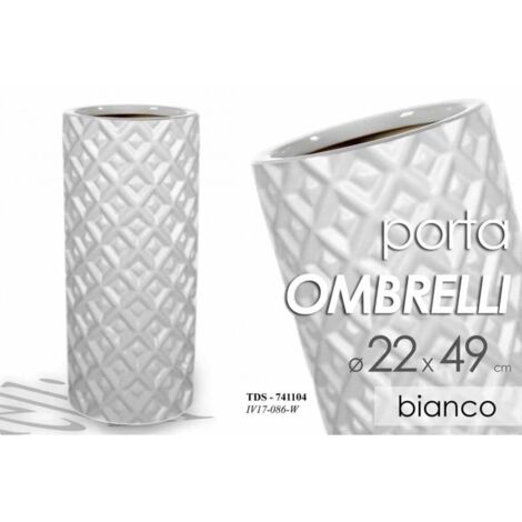 Paragüero en cerámica blanca diseño cm 22 x 49 h