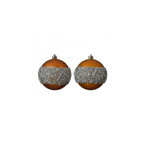 Bola de Navidad en cristal surtido Ámbar Plata 8 cm 1 ud