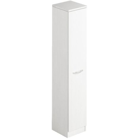 Zapatero blanco de madera con una puerta y 6 estantes cm h182x36x38