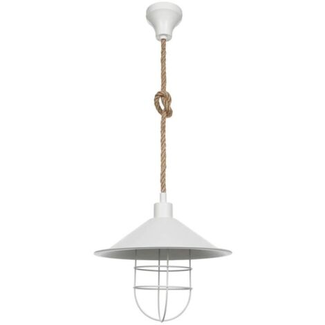 Bulut Plafón ASZ0631 metal blanco y cuerda de yute (1/5)