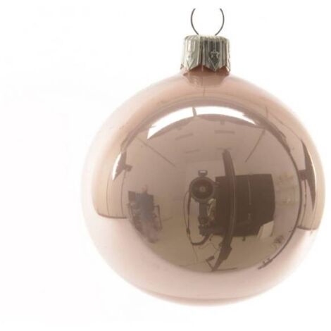 Bola de Navidad en cristal rosa brillante 15 cm