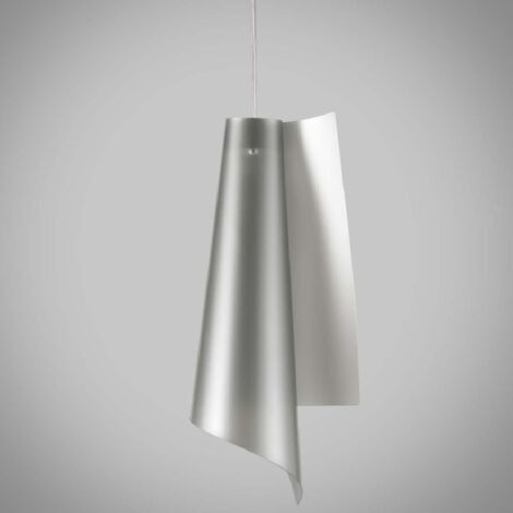 Lámpara de suspensión en Polilux VELA Plata diámetro 19 x h49 cm