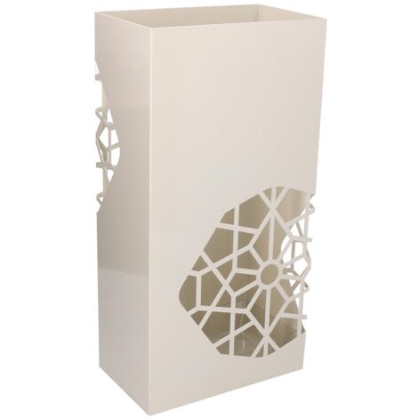 Paragüero rectangular de metal blanco cm25x15h50 (1/5)