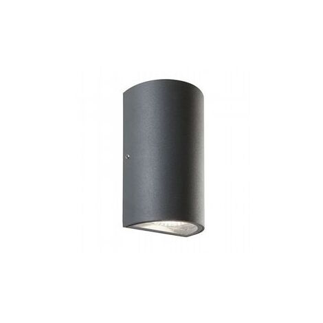 Lámpara de pared de aluminio fundido con difusor de vidrio transparente - Luz cálida - 12W - 683 lúmenes grafito (1/5)