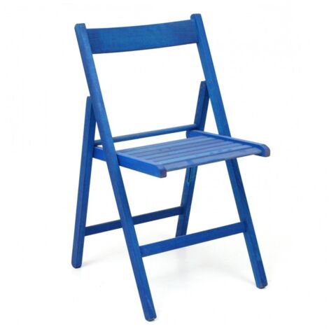 4xSilla plegable en haya de alta calidad color azul 43x48xh.79 cm EFFEZ (1/3)