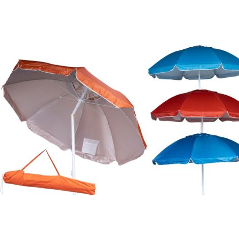 Sombrilla Playa 180 cm con Palo de Acero y Bolsa Colores Surtidos