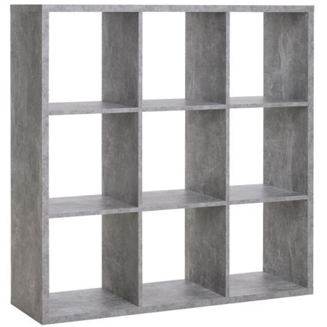 Librería cubo 9 compartimentos color hormigón 107x33xh.107 cm (1/5)