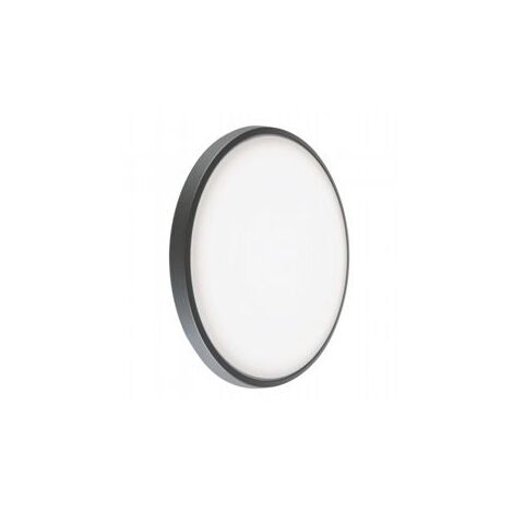Plafoniera de aluminio fundido, difusor termoplástico opalino, 28W, 3700 lúmenes, luz cálida, IP65 grafito (1/4)
