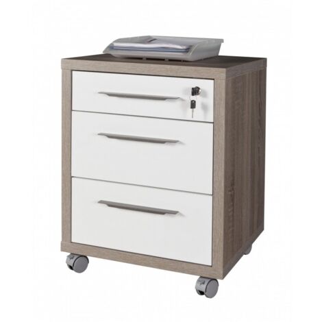 DISEGNO CASSETTIERA 3 CASSETTI 45X48,5X63 I ROVERE BIANCO
