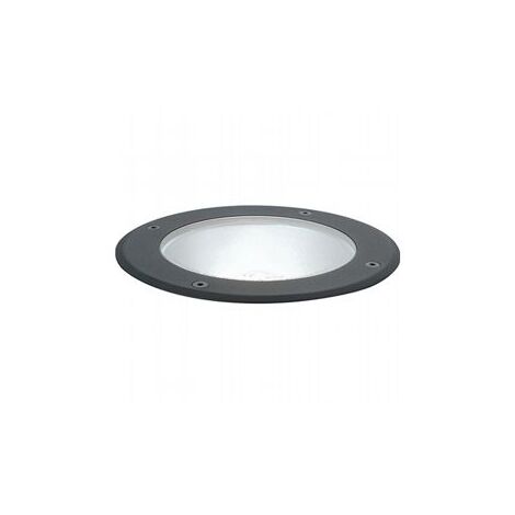 Lámpara empotrada de suelo en aluminio fundido, vidrio irrompible, IP65, 40W negro (1/4)