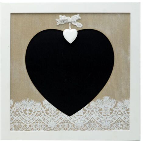Pizarra de madera corazón cuadrado Elegance cm30x30x1,5 (1/3)
