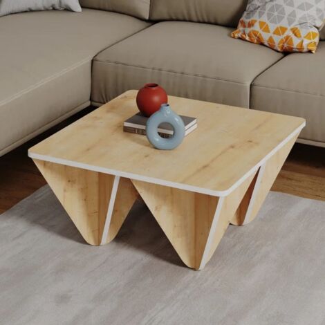 Mesa de diseño Diamond cuadrada para salón roble (1/5)