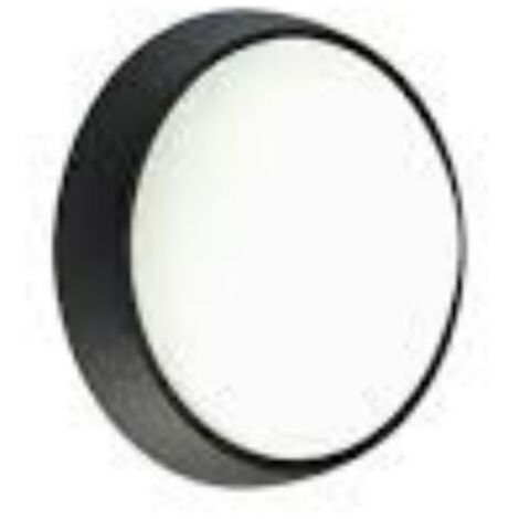 Aplique de techo redondo negro LED 8W luz natural exterior