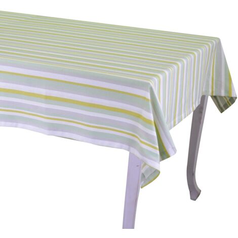 Mantel raya verde teñida en hilo cm140x240 (1/5)