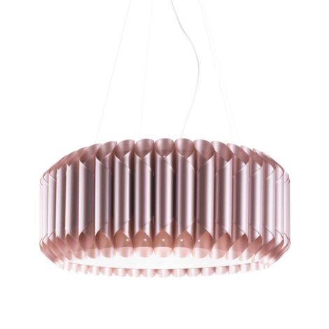 Suspensión 3 Luces Metal Rosa en Metal Cromado cm. 60x31h (1/4)
