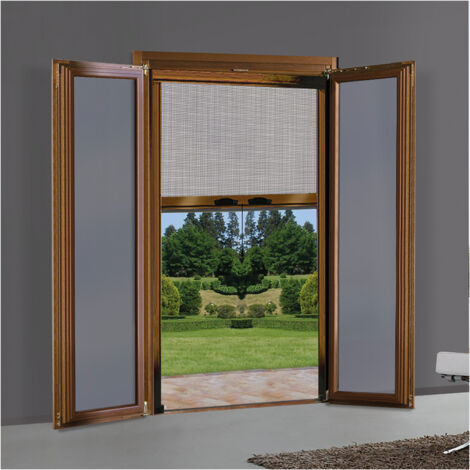 Mosquitera Con Enrollable Vertical Para Puerta/Ventana 140 X 250 Cm - Bronce