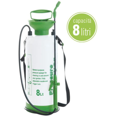 Pulverizador de Presión de 8 l para Jardinería con Rociador para Plantas 18x56x18 cm