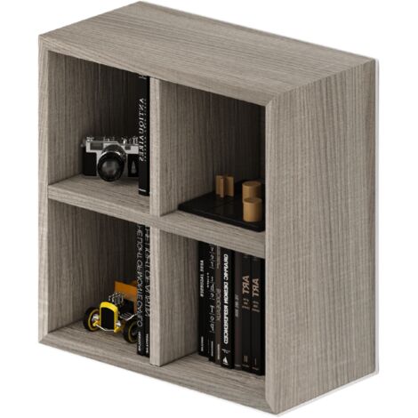 Mueble alto con 4 compartimentos abiertos color Olmo Al.60x60x30cm