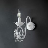 Aplique de hierro blanco Damasco de strass desgastado una luz 25x h28 cm