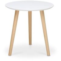 Mesa redonda blanca 3 pies de madera de pino diam.48xh.45 cm