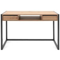 Escritorio de dormitorio de oficina moderno de roble con cajones 120 x 60 x 75 h