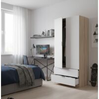 Armario 2 Puertas - Dormitorio Blanco 52x180h cm